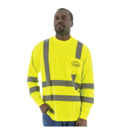 MAJESTIC - Class 3 Long Sleeve Hi-Vis Moisture-Wicking T-Shirt w/ Pocket